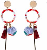 🌸 fashion bohemian tassel dangle earrings with long fringe - thread earrings for women and girls logo