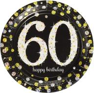 🎉 amscan sparkling celebration 60th birthday prismatic plates, 7 inch, pack of 8 logo
