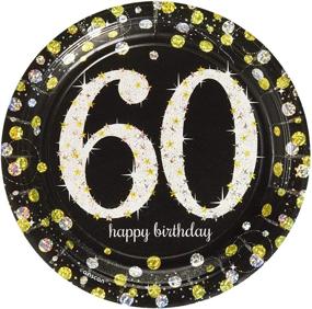img 1 attached to 🎉 Amscan Sparkling Celebration 60th Birthday Prismatic Plates, 7 Inch, Pack of 8