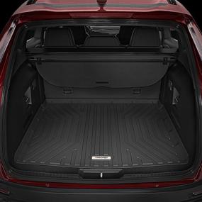 img 3 attached to 🔳 Enhanced Black TPE All-Weather Guard Cargo Liner Trunk Mat for 2019-2021 Toyota RAV4 - Partial Floorboard Coverage