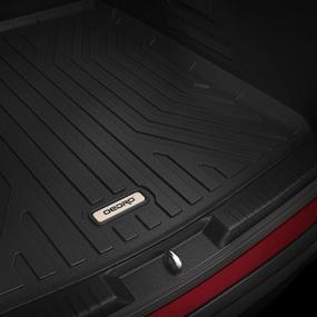 img 1 attached to 🔳 Enhanced Black TPE All-Weather Guard Cargo Liner Trunk Mat for 2019-2021 Toyota RAV4 - Partial Floorboard Coverage