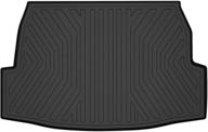 🔳 enhanced black tpe all-weather guard cargo liner trunk mat for 2019-2021 toyota rav4 - partial floorboard coverage logo