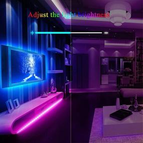 img 1 attached to 75ft RGB LED Strip Lights with Dimmable Lighting for Bedroom, Living Room, Party Decor - Bright Adjustable Colors, 8 Lighting Modes, and Adhesive Backing by QZYL