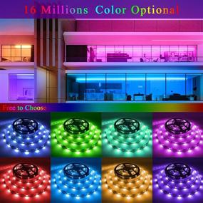 img 2 attached to 75ft RGB LED Strip Lights with Dimmable Lighting for Bedroom, Living Room, Party Decor - Bright Adjustable Colors, 8 Lighting Modes, and Adhesive Backing by QZYL