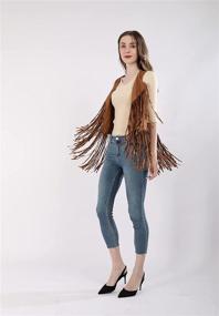 img 1 attached to Trendy Sleeveless Vest Cardigan Jacket with Tassels Fringe - Stylish Outwear Tops