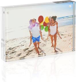 img 4 attached to 🖼️ TWING 5x7 Acrylic Frames: Clear Double Sided Picture Frames with Magnetic Closure - Sleek Desktop Display Solution with Microfiber Cloth