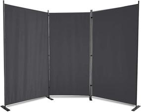 img 4 attached to Versatile and Stylish Gray 🏞️ 3-Panel Indoor/Outdoor Room Divider-Flat Leg Design (102'')