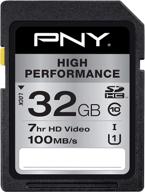 pny 32gb high performance class 10 u1 sdhc флеш-карта памяти - 100mb/s чтение, full hd, uhs-i, полноразмерная sd - лучшая для seo. логотип