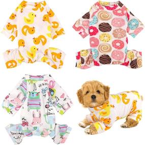 img 4 attached to URATOT 3-Piece Soft Dog Pajamas Set: Pet Jumpsuits, Rompers & Cute Bodysuits in 3 Styles