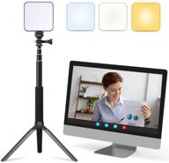 🌟 fdkobe video conference lighting kit: enhance your remote working and zoom calls with webcam lighting, perfect for live streaming and self broadcasting on laptop/computer – includes tripod (cv64&amp;t) logo
