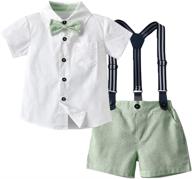 👔 yellow 03 boys' clothing set with tem doger gentleman suspenders logo