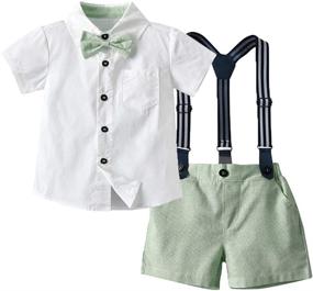 img 4 attached to 👔 Yellow 03 Boys' Clothing Set with Tem Doger Gentleman Suspenders