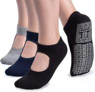 🧦 women's cushioned non-slip yoga socks for pilates, barre, and home workouts logo