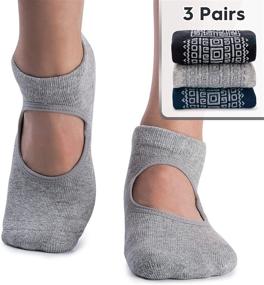 img 1 attached to 🧦 Women's Cushioned Non-Slip Yoga Socks for Pilates, Barre, and Home Workouts