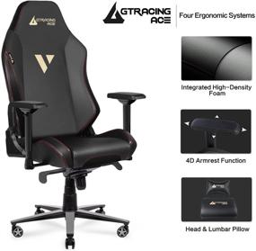 img 3 attached to 🎮 High Back Gaming Chair 350lb Weight Capacity - Black, Ergonomic, Reclining, with 4D Armrests and Rocking Seat