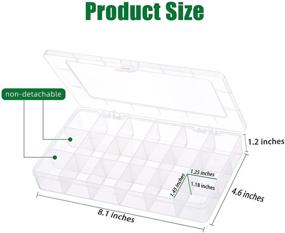 img 2 attached to TookMag 4 Pack Large Plastic Organizer Box - 18 Compartment Container for Jewelry, Crafts, Tackles, Tools, Screws & Nails (8.3 x 5 x 1.4 in, White)