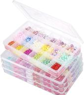 tookmag 4 pack large plastic organizer box - 18 compartment container for jewelry, crafts, tackles, tools, screws & nails (8.3 x 5 x 1.4 in, white) logo