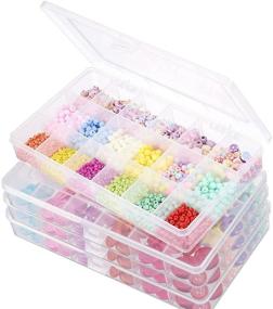 img 4 attached to TookMag 4 Pack Large Plastic Organizer Box - 18 Compartment Container for Jewelry, Crafts, Tackles, Tools, Screws & Nails (8.3 x 5 x 1.4 in, White)