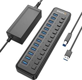 img 4 attached to 🔌 Impressive 13-Port iDsonix USB 3.0 Hub: 5Gbps High-Speed Data Transfer, Fast Charging, and Individual Switches - Black