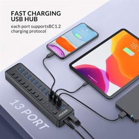 img 1 attached to 🔌 Impressive 13-Port iDsonix USB 3.0 Hub: 5Gbps High-Speed Data Transfer, Fast Charging, and Individual Switches - Black