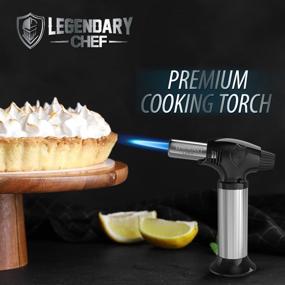 img 3 attached to 🔥 Culinary Cooking Torch - Professional Kitchen Food Torch for Creme Brulee, Baking, Desserts and Searing - Butane Torch Lighter with Lock and Adjustable Flame (Black)