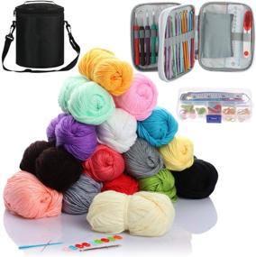 img 4 attached to 🧶 Ultimate 167PCS Crochet Yarn Set: Handmade 16 Acrylic Yarn Knitting Crochet Kits, 1760 Craft Yarn, 150 Crochet Sets - Ideal Beginner Set