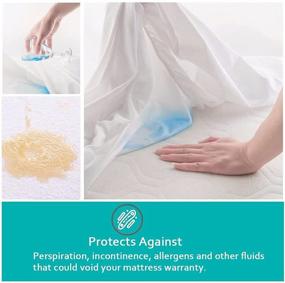 img 3 attached to 🌬️ Cooling Waterproof Twin Mattress Cover - Bamboo Mattress Protector Pad - Fitted Bed Cover with Deep Pocket - Breathable Noiseless Twin Size Mattress Protector