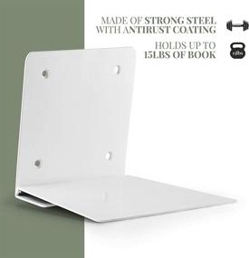 img 1 attached to Invisible Floating Bookshelf: CRIZTA 4pcs Heavy Duty Wall Mounted Book Organizer - Metal Shelves Holder for Books (White)