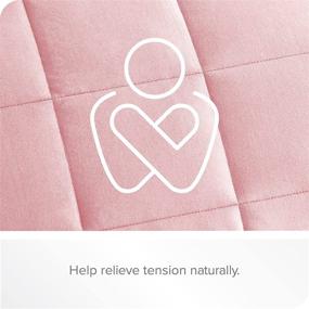 img 1 attached to 👧 Bare Home Weighted Blanket for Kids - 10lb (40"x60") - All-Natural 100% Cotton - Premium Heavy Blanket with Nontoxic Glass Beads - Light Pink (40"x60")