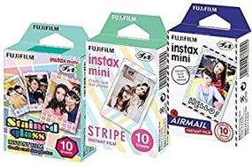 img 4 attached to 🎞️ Fuji Instax Mini Films - Stained Glass, Stripe, and Airmail (Mini 8/50s, Mini 90, Mini 25) - Pack of 3