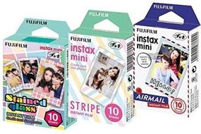img 1 attached to 🎞️ Fuji Instax Mini Films - Stained Glass, Stripe, and Airmail (Mini 8/50s, Mini 90, Mini 25) - Pack of 3