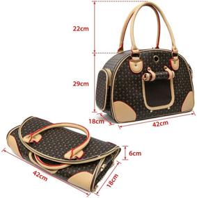 img 2 attached to YKB Fashion Pet Carrier - Dog Purse Handbag, Foldable Tote Bag for Cats, Puppies & Small Dogs - Airline-Approved