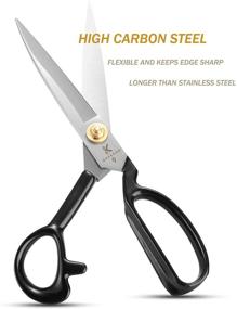 img 2 attached to 🧵 Professional 9 Inch Sewing Scissors for Dressmaking - Heavy Duty Fabric Shears for Tailors, Upholstery, and Crafting