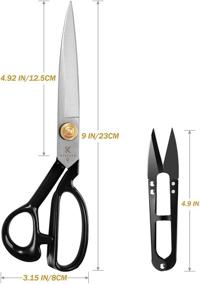 img 1 attached to 🧵 Professional 9 Inch Sewing Scissors for Dressmaking - Heavy Duty Fabric Shears for Tailors, Upholstery, and Crafting