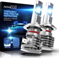 🔆 nineo fanless h7 led bulbs: 10000lm 60w wireless all-in-one conversion kit, 6500k cool white chips - halogen replacement logo