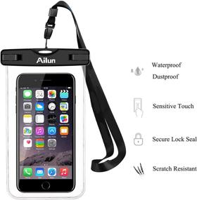 img 3 attached to 📱 Ailun Waterproof Phone Pouch 2-Pack IPX8 Snowproof Dirtproof Case Universal Bag for iPhone 12 Mini Pro Max X Xs XR Xs I13 Boating Hiking Swimming Diving Clear
