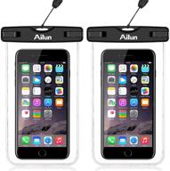 📱 ailun waterproof phone pouch 2-pack ipx8 snowproof dirtproof case universal bag for iphone 12 mini pro max x xs xr xs i13 boating hiking swimming diving clear logo
