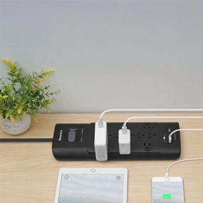 img 2 attached to 🔌 Huntkey 12 Outlet Surge Protector Power Strip Extender с 3 портами для зарядки USB, 5V/3.1A, удлинительный шнур 6 футов, 4000 Джоулей