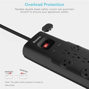 img 3 attached to 🔌 Huntkey 12 Outlet Surge Protector Power Strip Extender с 3 портами для зарядки USB, 5V/3.1A, удлинительный шнур 6 футов, 4000 Джоулей