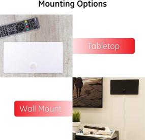 img 1 attached to 📺 Телевизионная антенна GE Ultra Edge для помещений, дальность 50 миль, цифровая антенна HDTV с поддержкой Smart TV, 4K 1080P VHF UHF, усилитель сигнала, 6-футовый коаксиальный кабель, дизайн для домашнего интерьера - модель 33678.