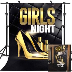 img 4 attached to 🌟 Golden Dance Shoes Perfume Girl Night Theme Party Photo Studio Booth Background (5x7ft) - Carnival Night