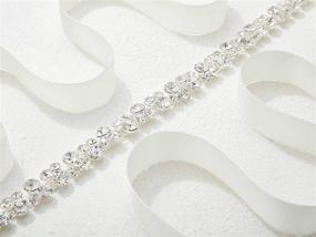 img 2 attached to SWEETV Silver Rhinestone Wedding Dress Belt with Crystal Headband - Bridal Belt for Bride and Bridesmaids Sash