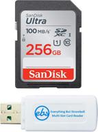 📸 sandisk sd ultra memory card class 10 for sony cyber-shot dsc-w800, w830, w810 + everything but stromboli card reader bundle (256gb) logo