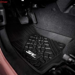 img 1 attached to 🔴 3W Floor Mats for Jeep Wrangler JL 2018-2021 - Grey Logo TPE Floor Liner - First and Second Row Full Set Car Mats