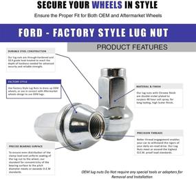 img 2 attached to 🔩 24 Хромированные гайки-колпачки заводского стиля 14x2 для Ford F150, Expedition, Lincoln | Номер детали 4L3Z-1012-A 7L1Z-1012-A 611-288 | Оригинальные стандартные гайки для колес (24 шт., M14x2.0, Хром)