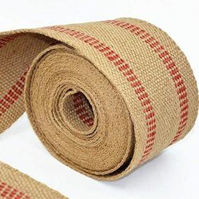 img 3 attached to 🎀 ZAIONE 10 Yards 2" Roll Natural Burlap Red Line Jute Webbing Ribbon Upholstery Chair Webbing Tape with Red Stripes - Ideal for Outdoor DIY Gear Repair