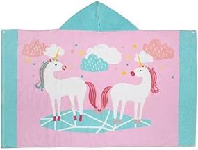 img 1 attached to 👶 InsHere 100% Хлопковое детское полотенце с капюшоном, XL После ванны, обертка с капюшоном для малышей, впитывающее и мягкое пляжное полотенце-пончо (розовое/зеленое)