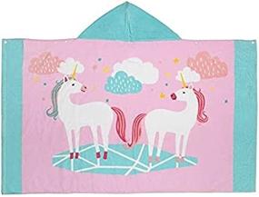 img 2 attached to 👶 InsHere 100% Хлопковое детское полотенце с капюшоном, XL После ванны, обертка с капюшоном для малышей, впитывающее и мягкое пляжное полотенце-пончо (розовое/зеленое)