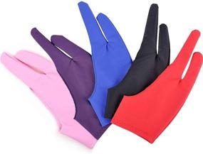 img 4 attached to 🖌️ 5-Piece Artist Glove Set for Drawing Tablets - Gzingen Two-Finger Tablet Drawing Gloves for Digital Graphics, Pen Drawing Tablets, Monitors, Light Boxes, and Tracing Boards