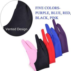 img 2 attached to 🖌️ 5-Piece Artist Glove Set for Drawing Tablets - Gzingen Two-Finger Tablet Drawing Gloves for Digital Graphics, Pen Drawing Tablets, Monitors, Light Boxes, and Tracing Boards